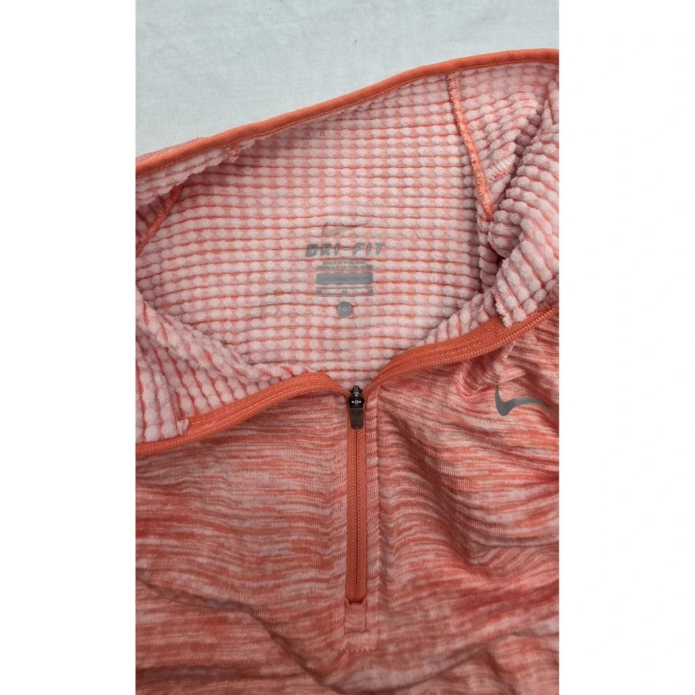 Nike‎ Dri-Fit Element Sphere Orange 1/2 Zip Longsleeve Shirt Size Medium